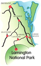 This is a map of the Lamington National Park region